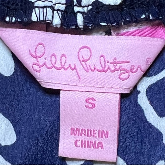 Lilly Pulitzer Women’s Navy & White Strapless Maxi w/High Slits on the Sides S - Picture 11 of 14